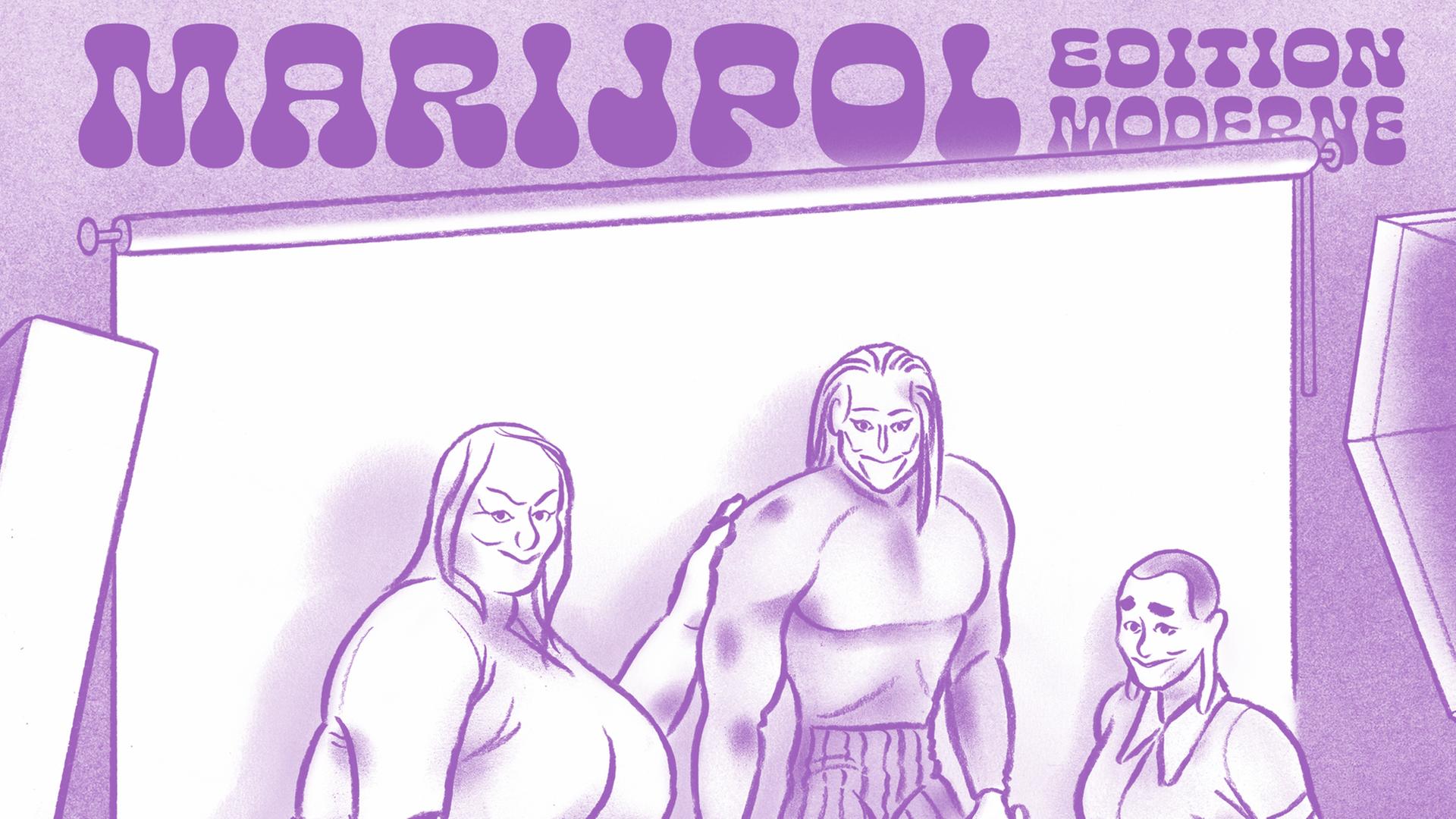 Das Cover des Comics "Hort" mit drei gezeichneten Frauen: Ulla ist riesig und dick (li), Petra ist Bodybuilderin (M) und Denise hat ihren Körper mit einem Schlangenarm modifiziert.
