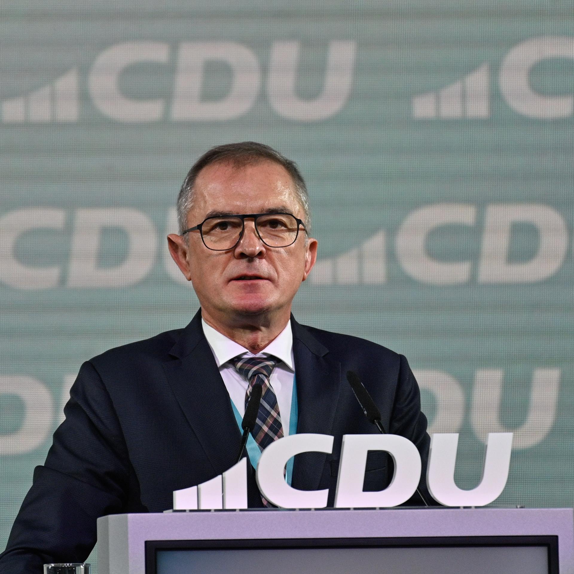 Marco Tullner spricht beim 33. Landesparteitag der CDU Sachsen-Anhalt.