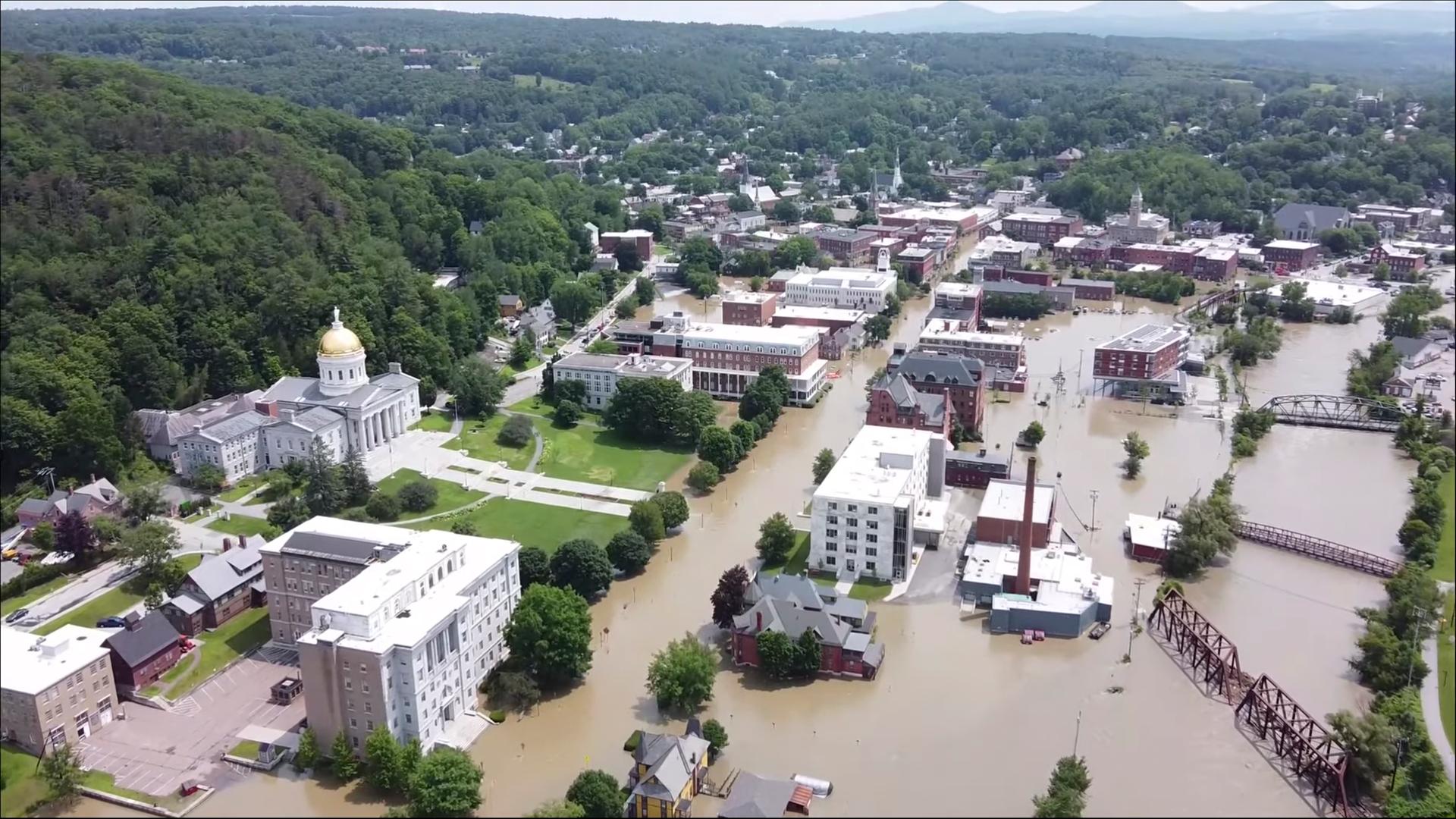 Überschwemmungen in Montpelier im US-Bundesstaat Vermont