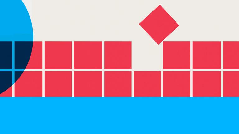 Illustrative Grafik einer Reihe von Quadraten, bei der ein Quadrat aus der Reihe ausschert.