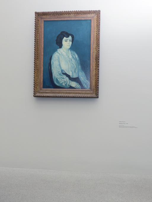 Pablo Picassos Gemälde "Madame Soler" in einer Ausstellung der Pinakothek der Moderne in München