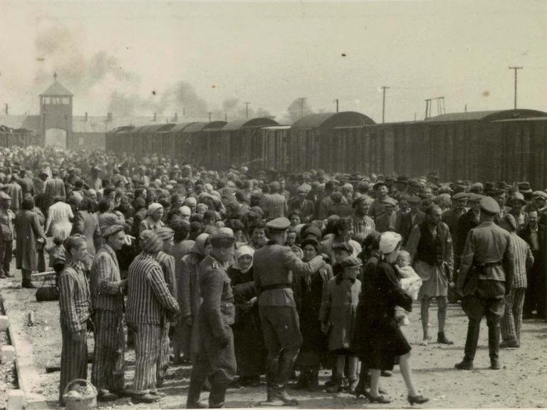 This picture released by Yad Vashem Photo Archives shows the arrival and processing of an entire transport of Jews from Carpatho-Ruthenia, a region annexed in 1939 to Hungary from Czechoslovakia, at Auschwitz-Birkenau, Poland in May 1944. The picture was donated to Yad Vashem in 1980 by Lili Jacob. Images from the Album are currently on display at the United Nations in New York as part of Yad Vashem's