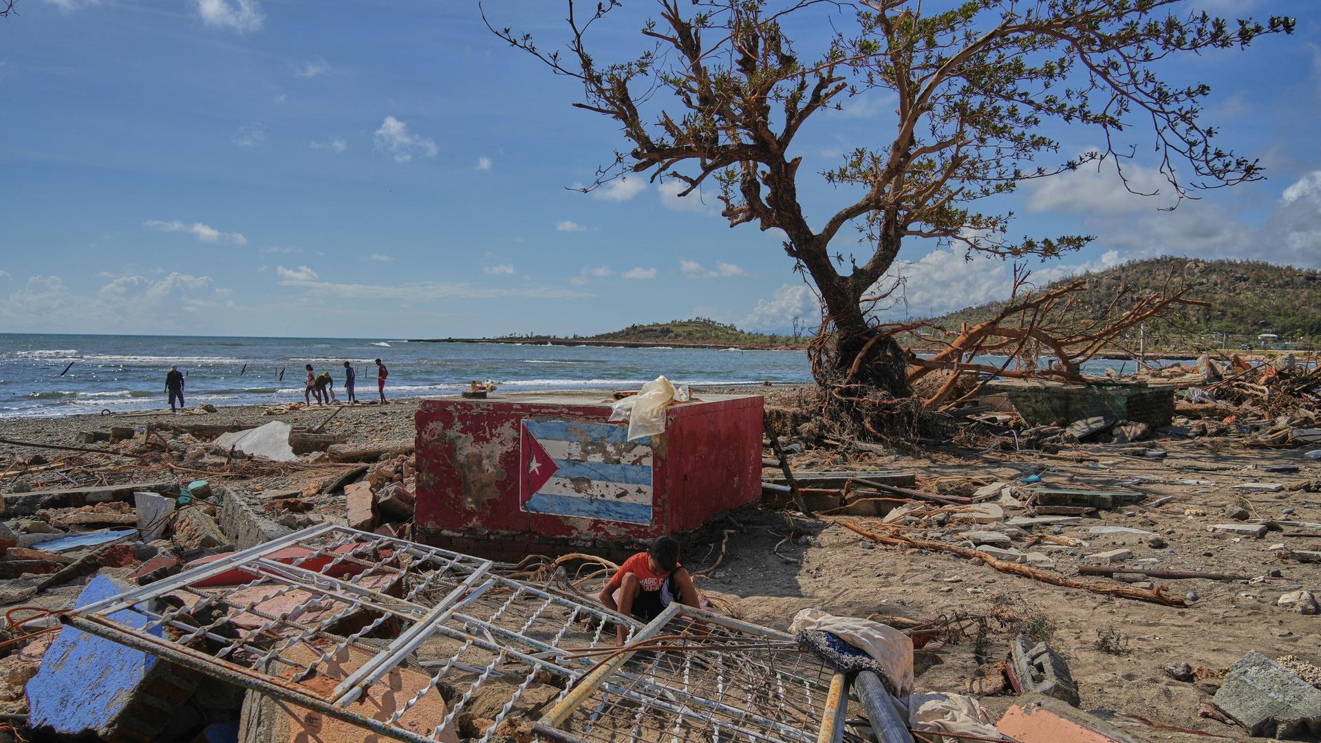 Das Bild zeigt die Zerstörungen am Strand Boca de dos Rios auf Kuba, nachdem Hurrikan "Melissa" hindurchgefegt ist Das Bild zeigt die Zerstörungen am Strand Boca de dos Rios auf Kuba, nachdem Hurrikan "Melissa" hindurchgefegt ist