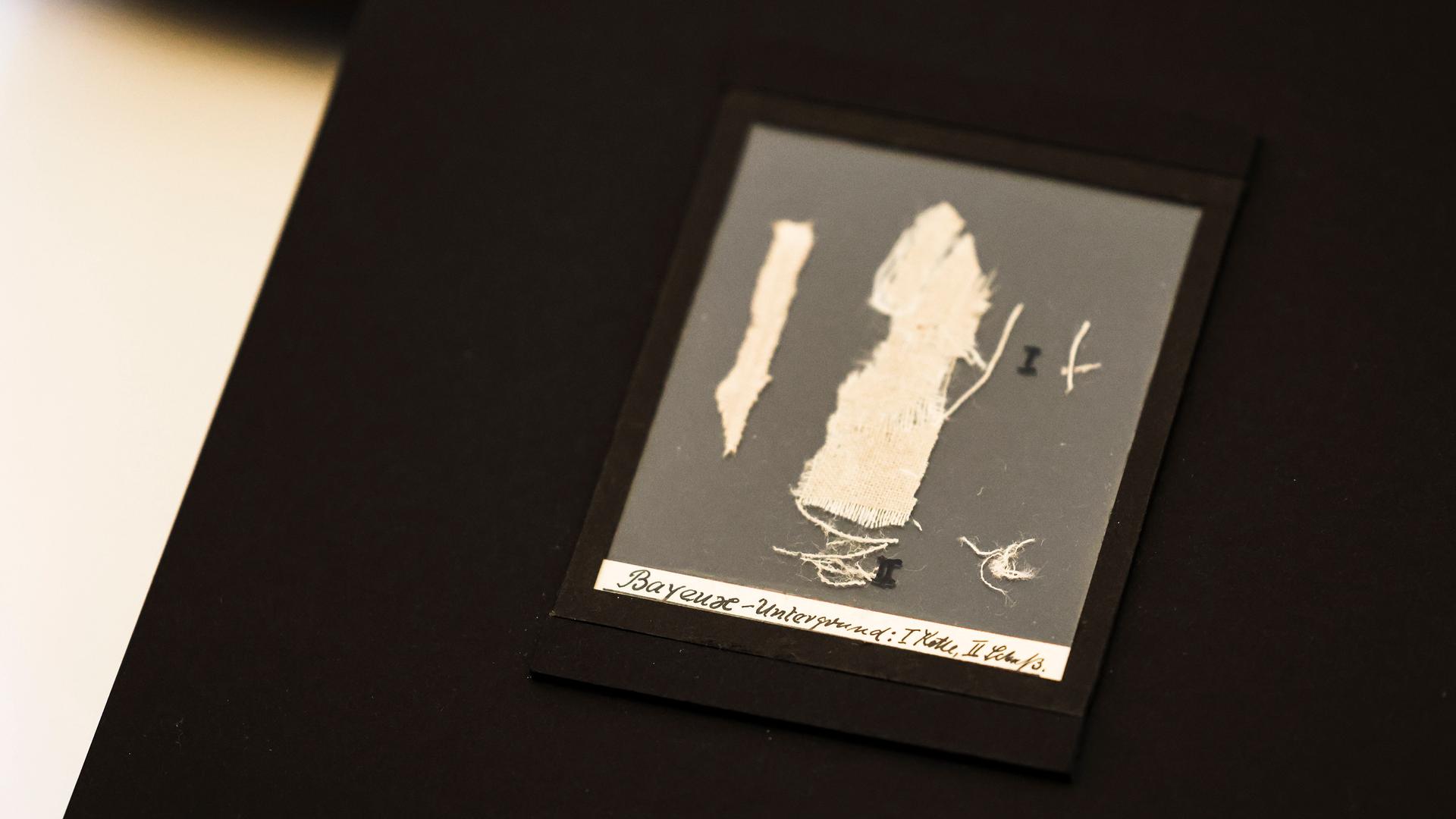 Ein Fragment des Teppichs von Bayeux ist im Landesarchiv Schleswig aufgestellt. 