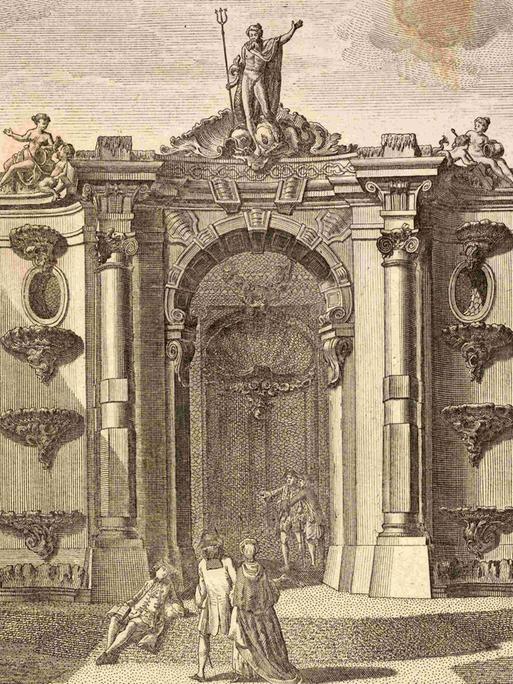 Grotte im königlichen Garten von Sanssouci in Potsdam, um 1880, digital restaurierte Reproduktion von einer Illustration aus dem 19. Jahrhundert, genaues Datum unbekannt.