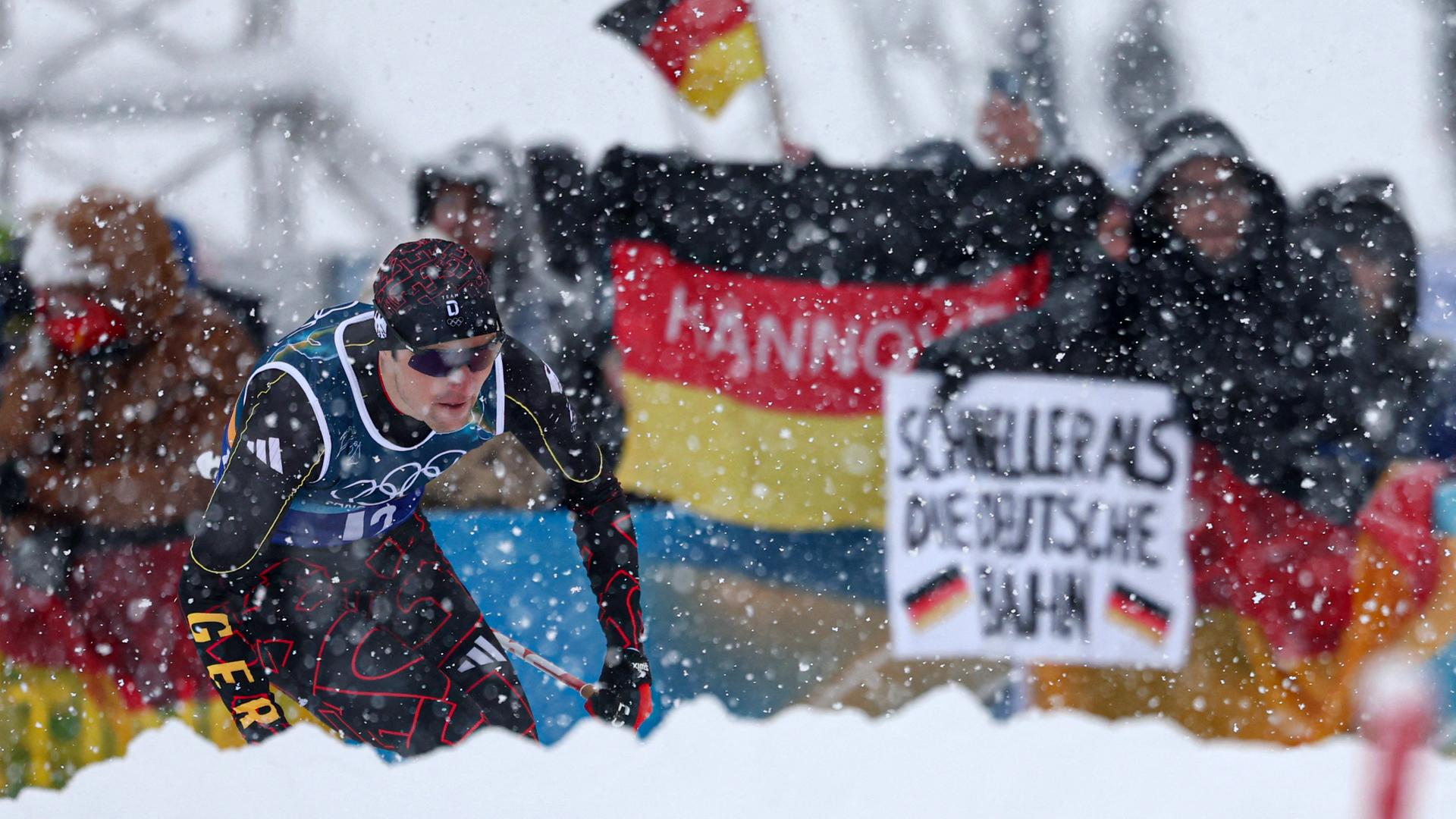 Vinzenz Geiger auf der Langlauf-Strecke