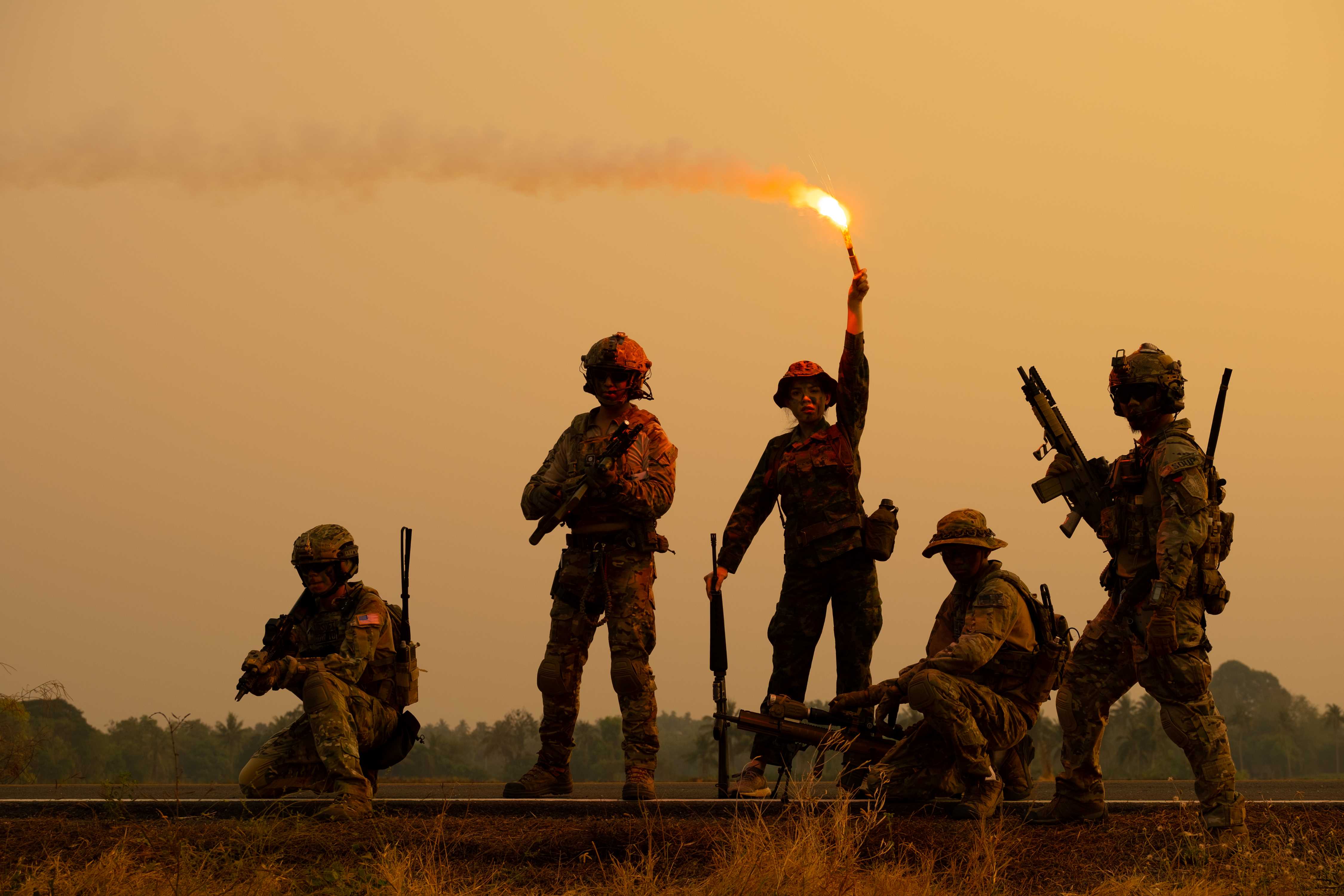 Eine Gruppe Soldaten.