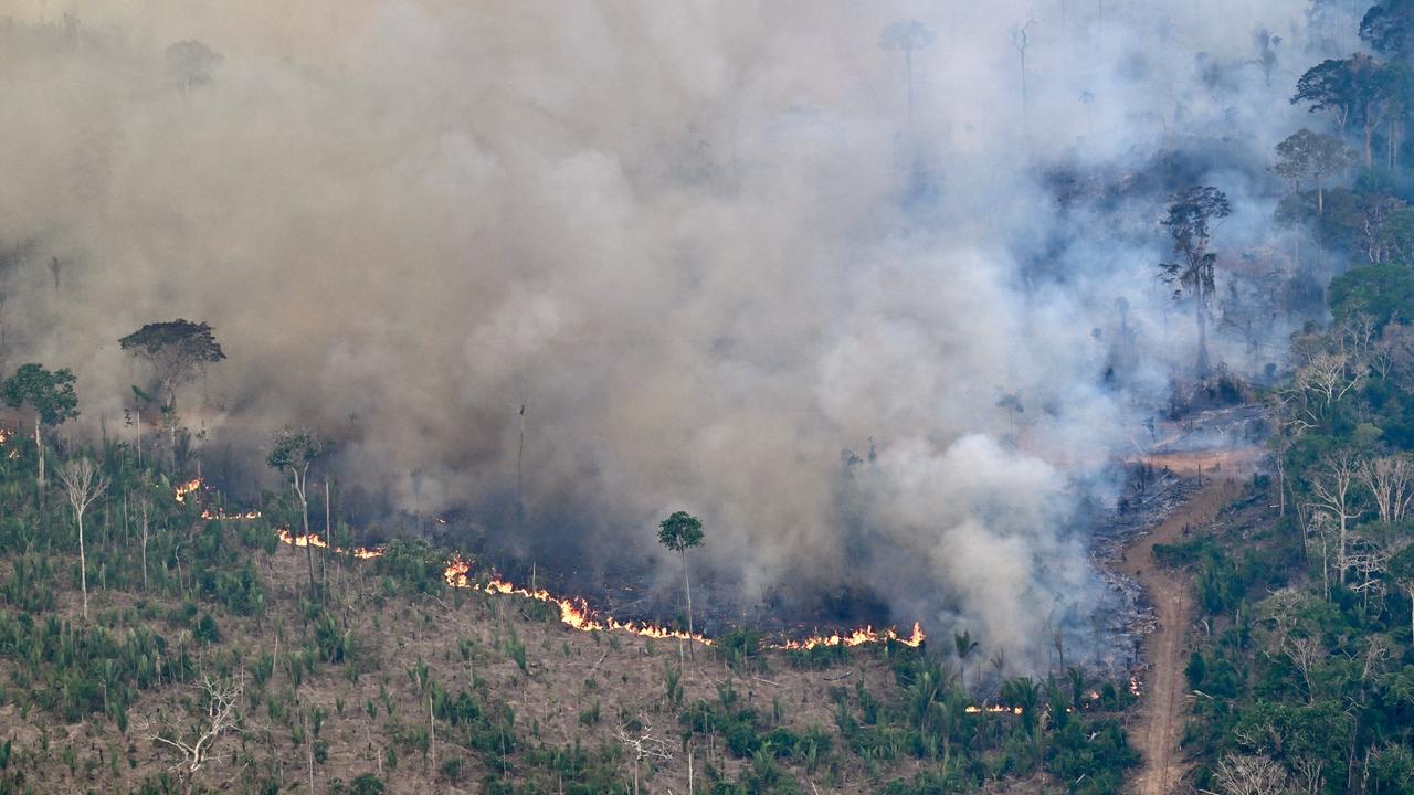 Luftaufnahme eines Waldbrands im Bezirk Labrea im brasilianischen Bundesstaat Amazonas.