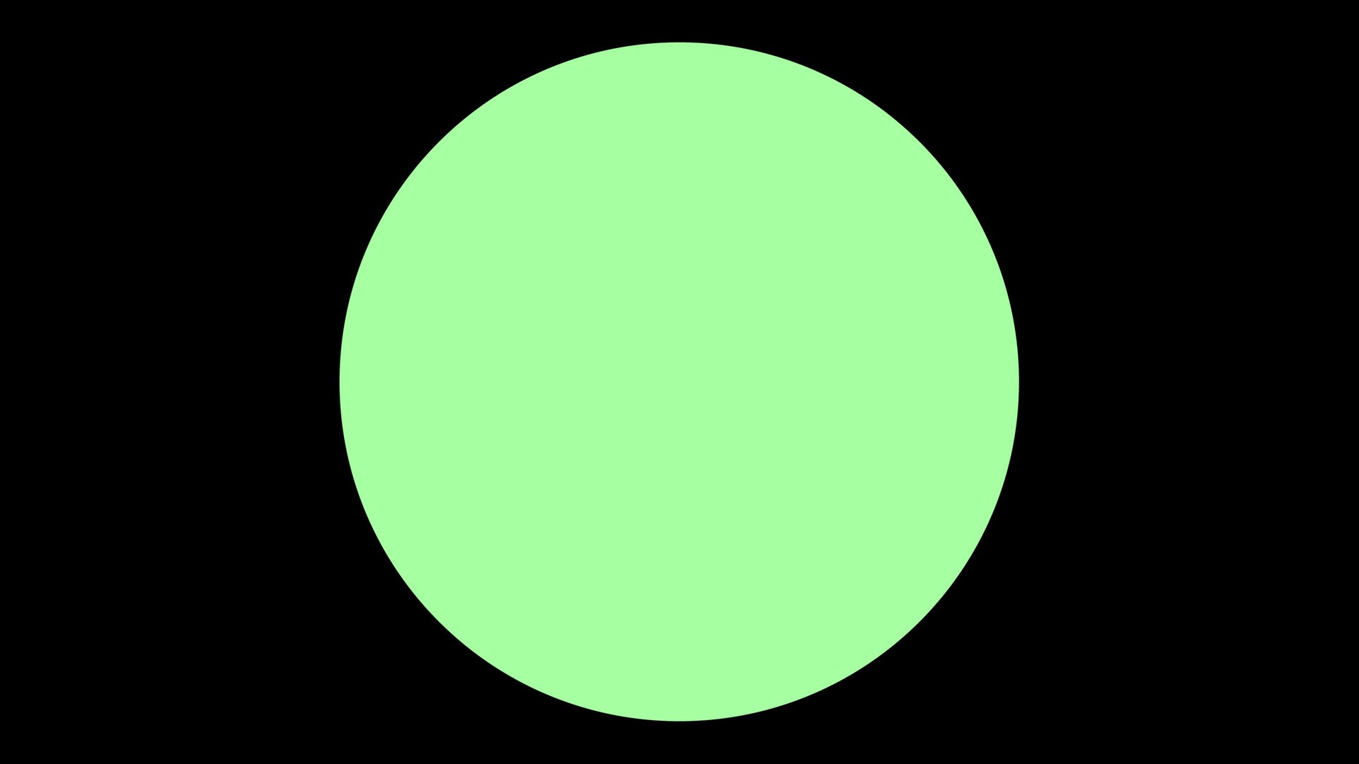 Die Grafik zeigt einen grünen Vollmond auf einem schwarzen Rechteck.