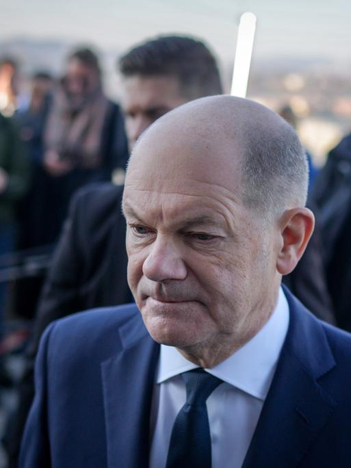 Bundeskanzler Olaf Scholz (SPD) bei einem informellen Treffen des Europäischen Rates in Budapest. 