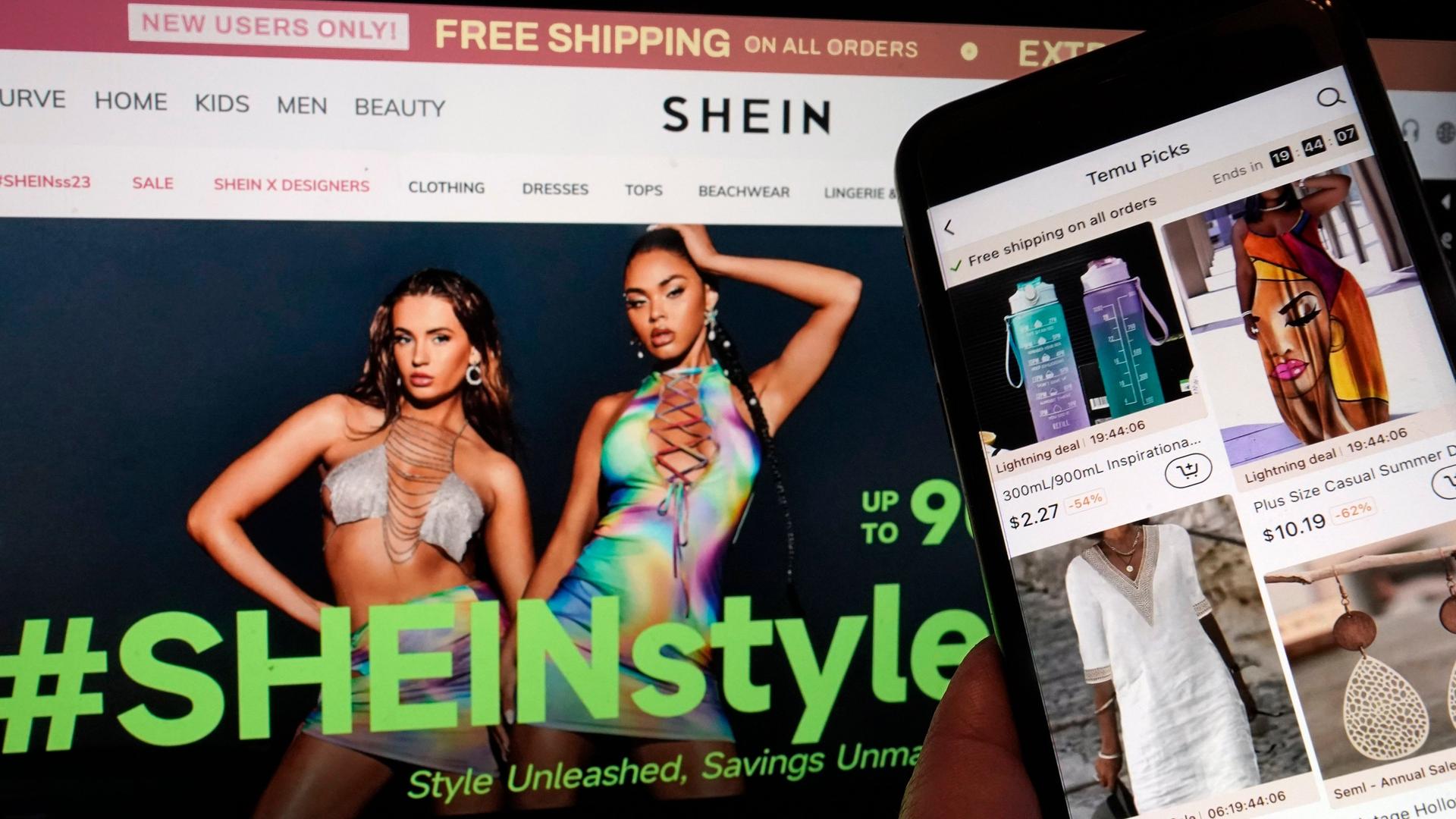 Blick auf die Shein-Website mit Models in Sommermode