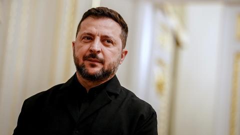 Der Präsident der Ukraine, Wolodymyr Selenskyj im Porträt.