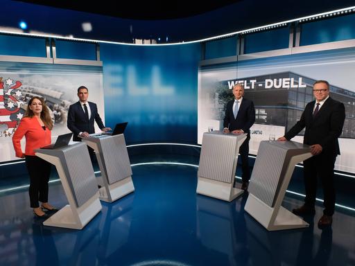 TV-Duell viereinhalb Monate vor der Landtagswahl in Thüringen: AfD-Landeschef Björn Höcke und CDU-Landeschef Mario Voigt