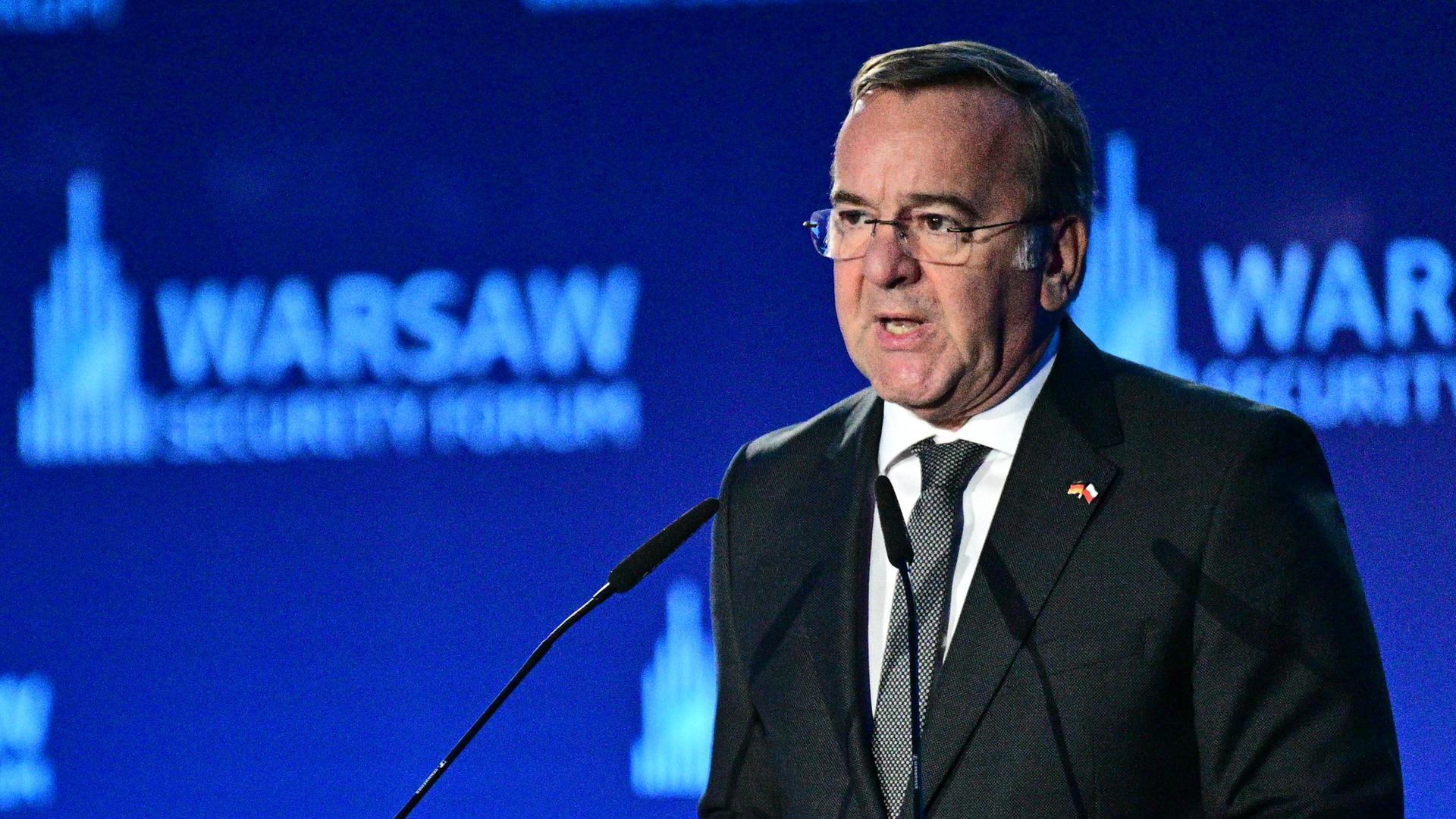 Warschau: Boris Pistorius (SPD), Bundesminister der Verteidigung, spricht im Rahmen des Warsaw Security Forum (WSF). 