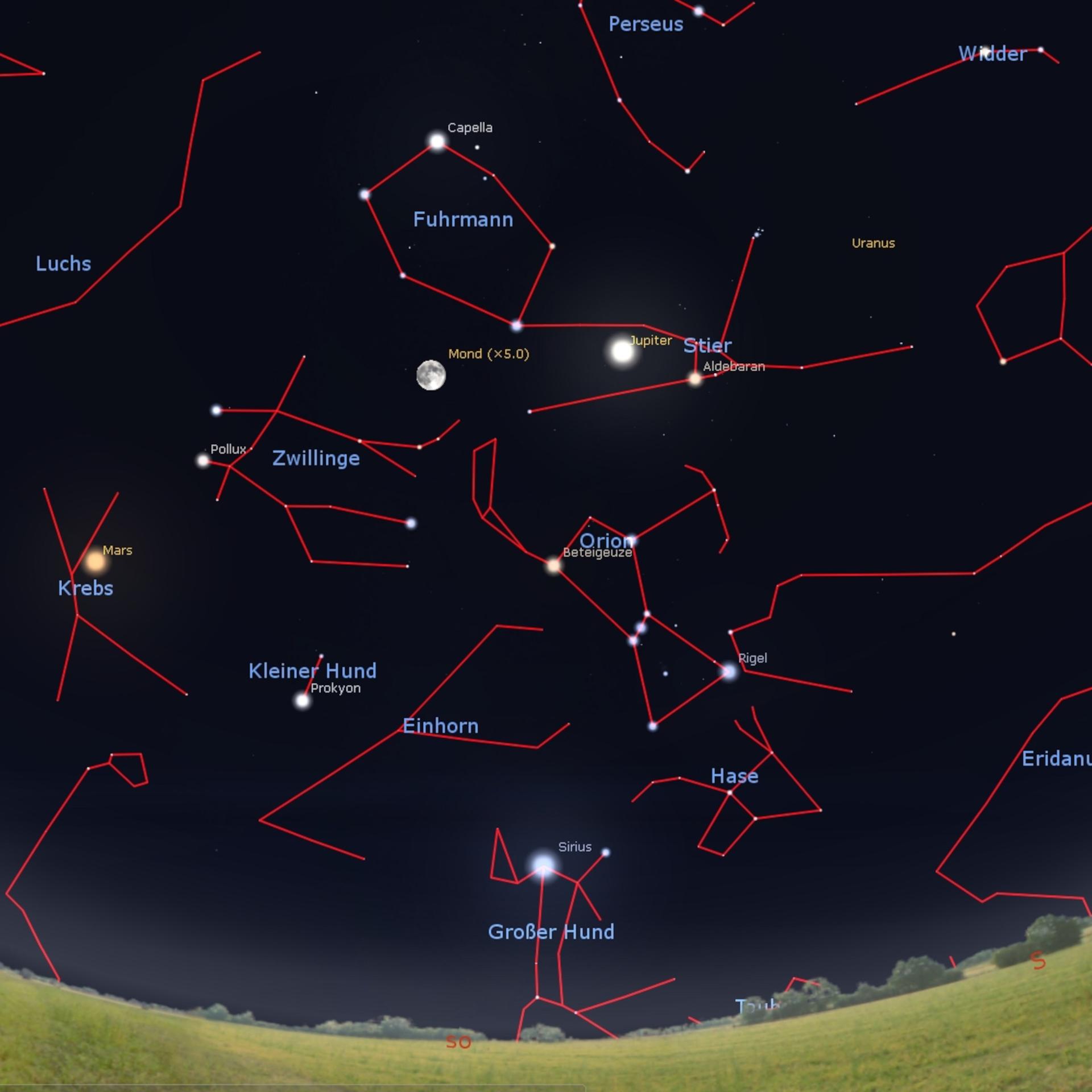 Winteranfang und Planeten - Der Sternenhimmel im Dezember