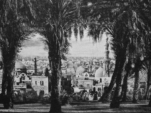 Blick auf Bagdad im Irak, historische Ansicht aus dem Jahre 1895.