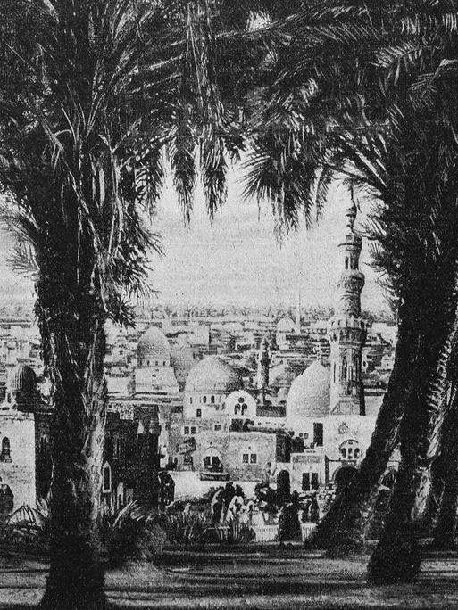 Blick auf Bagdad im Irak, historische Ansicht aus dem Jahre 1895.