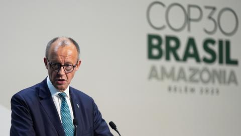 Bundeskanzler Merz spricht bei der COP30 in Brasilien.