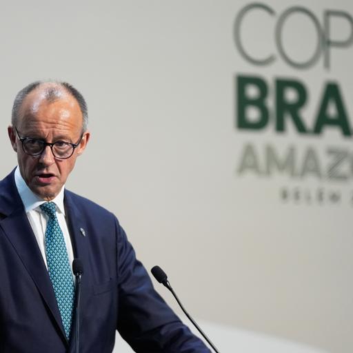 Bundeskanzler Merz spricht bei der COP30 in Brasilien.