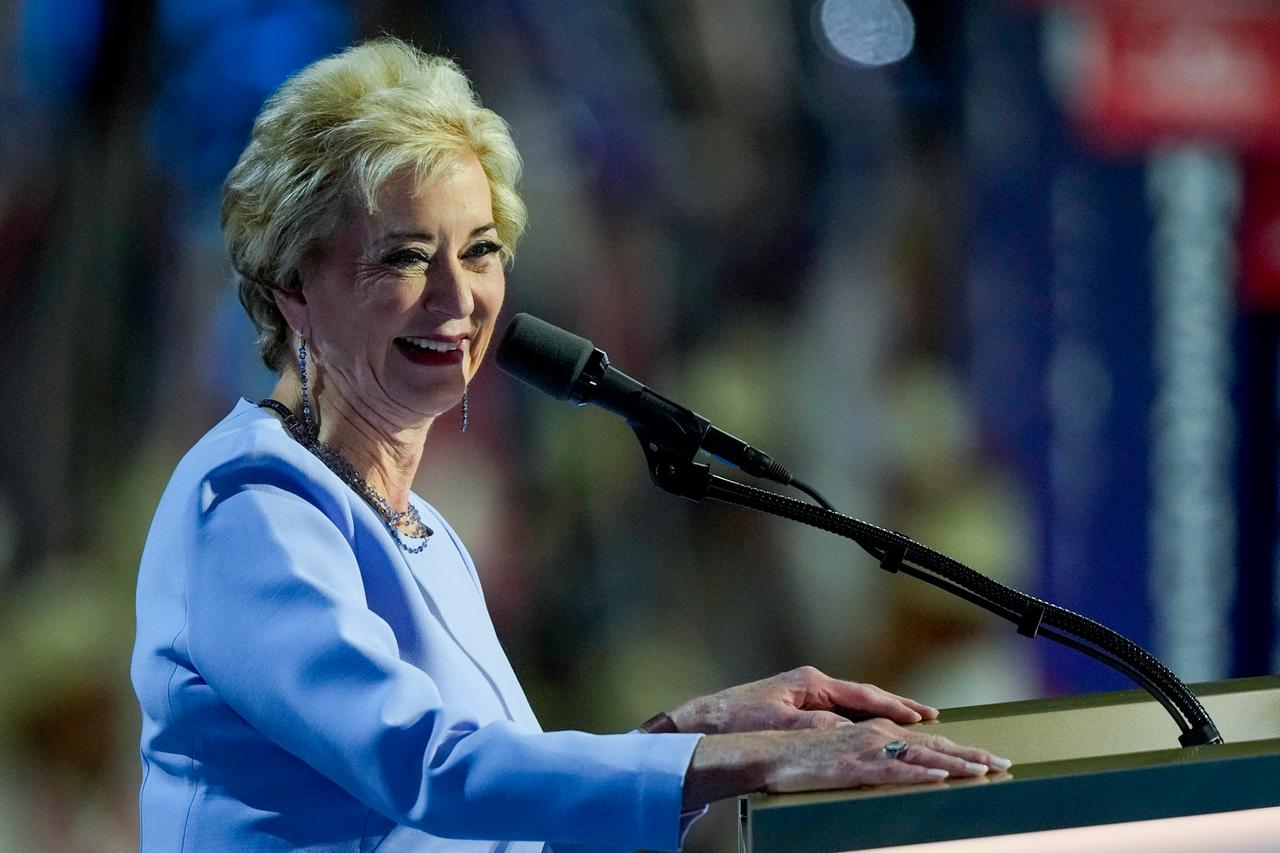 Trumps künftige Bildungsministerin Linda McMahon während einer Parteiversammlung der Republikaner am 18. Juli 2024. 