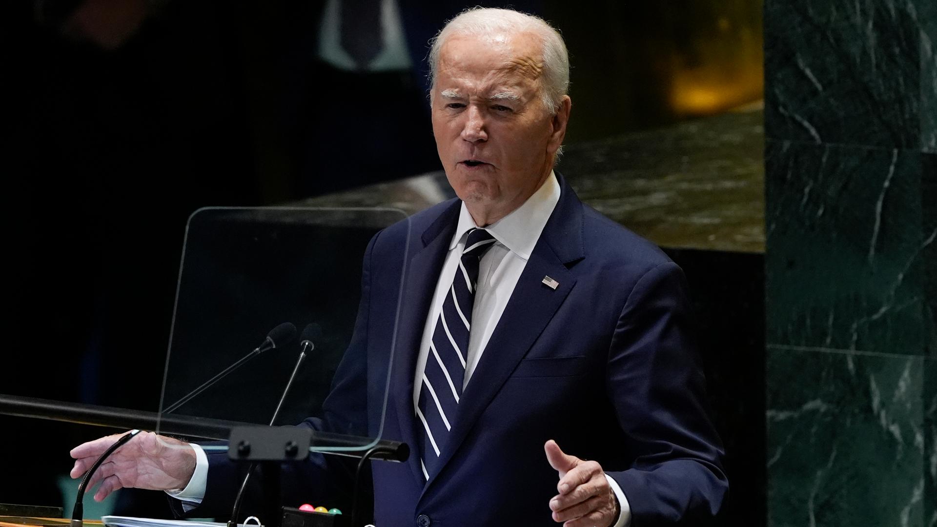 US-Präsident Joe Biden spricht auf der 79. Sitzung der Generalversammlung der Vereinten Nationen in New York.