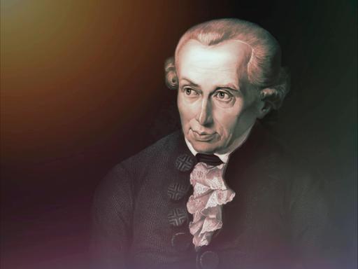 Immanuel Kant im Porträt auf einem Gemälde des Berliner Malers Gottlieb Doebler.