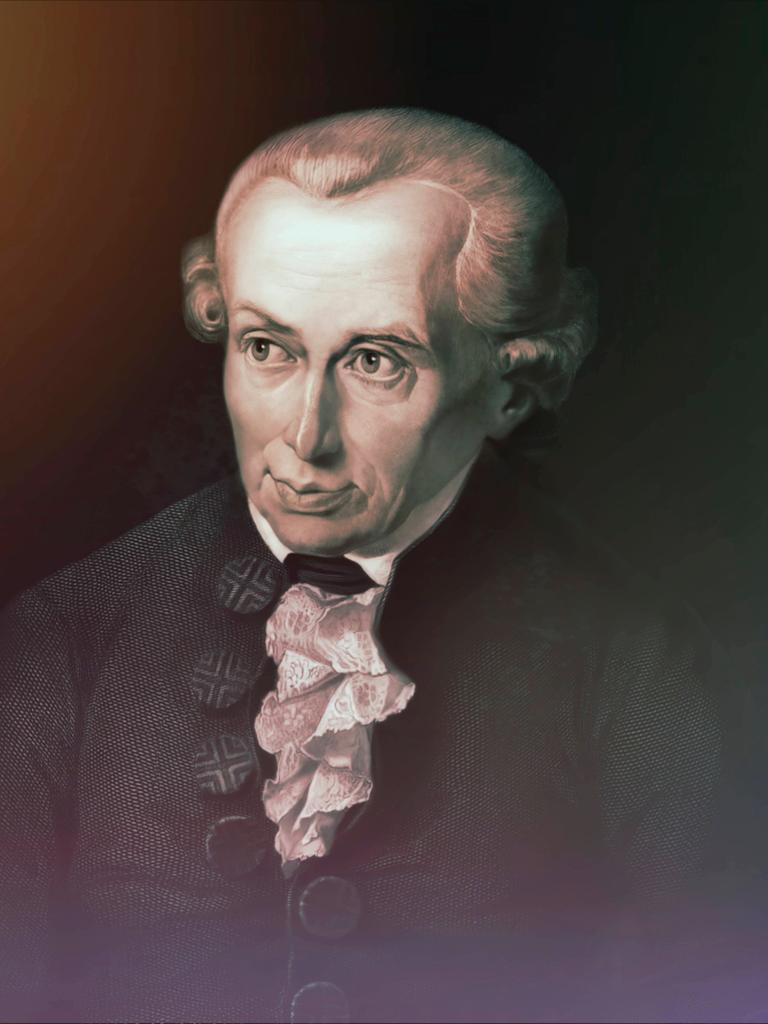 Immanuel Kant im Porträt auf einem Gemälde des Berliner Malers Gottlieb Doebler.