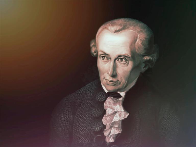 Immanuel Kant im Porträt auf einem Gemälde des Berliner Malers Gottlieb Doebler.