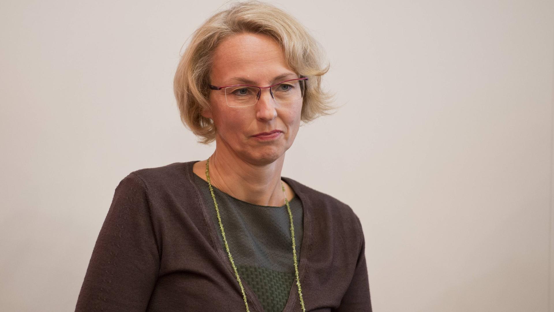 Susanne Schüssler, Leiterin des Wagenbach-Verlags, auf der Frankfurter Buchmesse