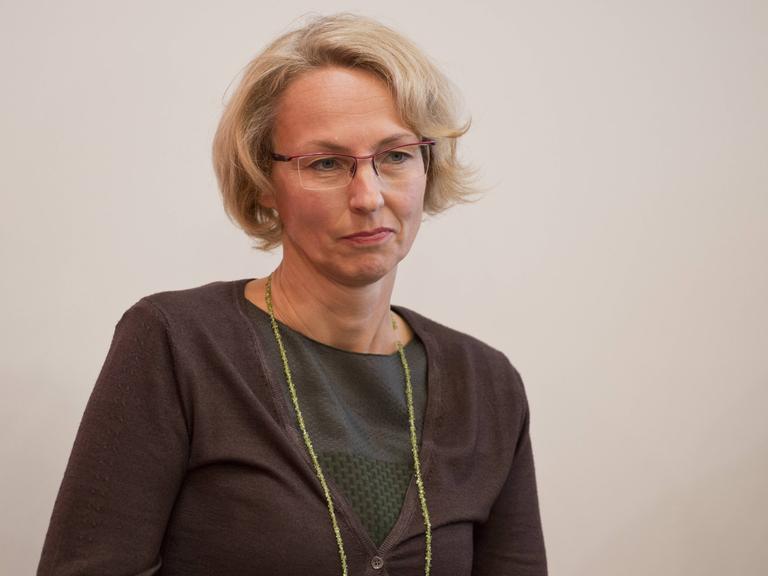 Susanne Schüssler, Leiterin des Wagenbach-Verlags, auf der Frankfurter Buchmesse