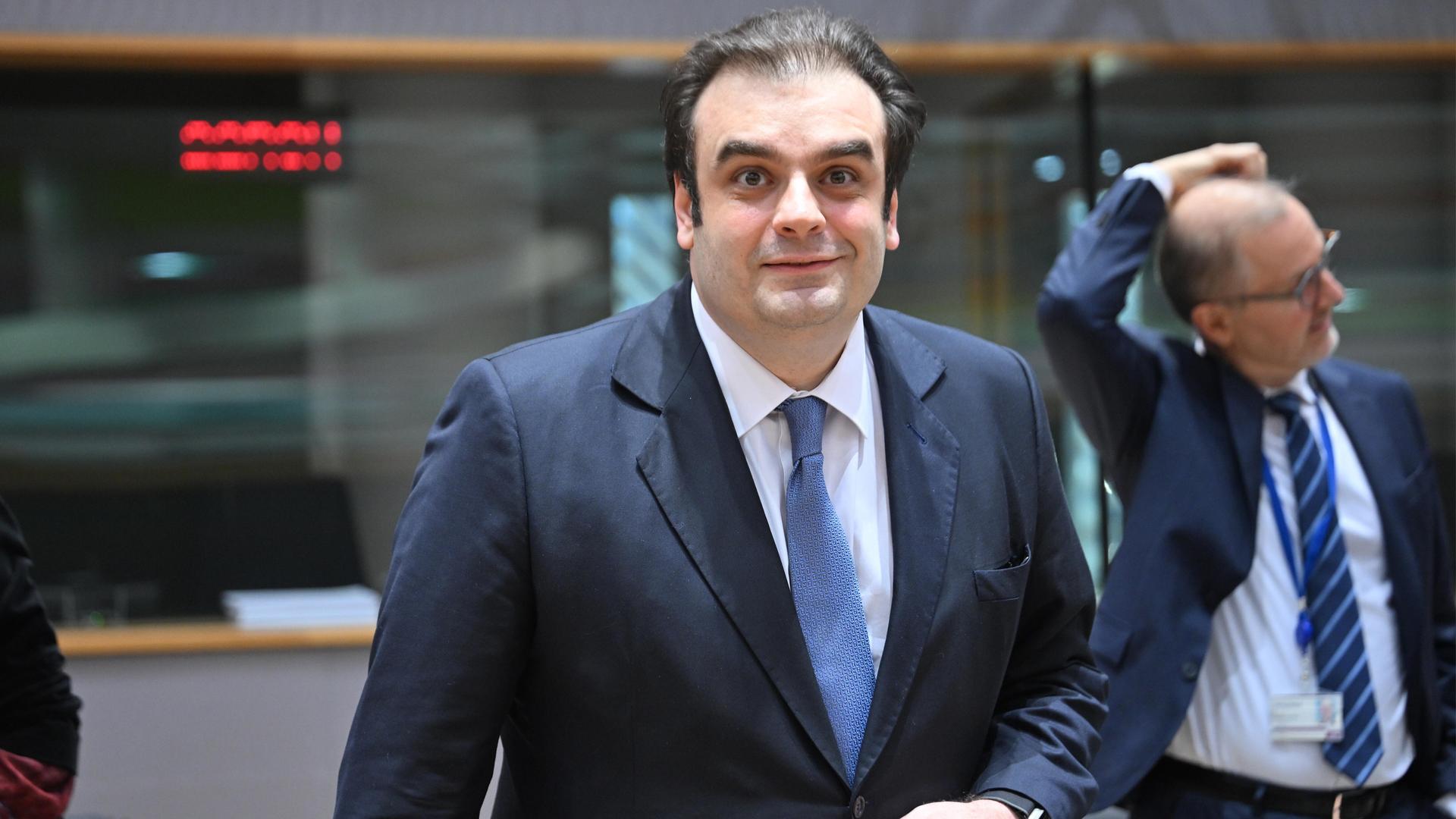 Der griechische Finanzminister Kyriakos Pierrakakis ist neuer Chef der Eurogruppe. Der griechische Finanzminister Kyriakos Pierrakakis ist neuer Chef der Eurogruppe.