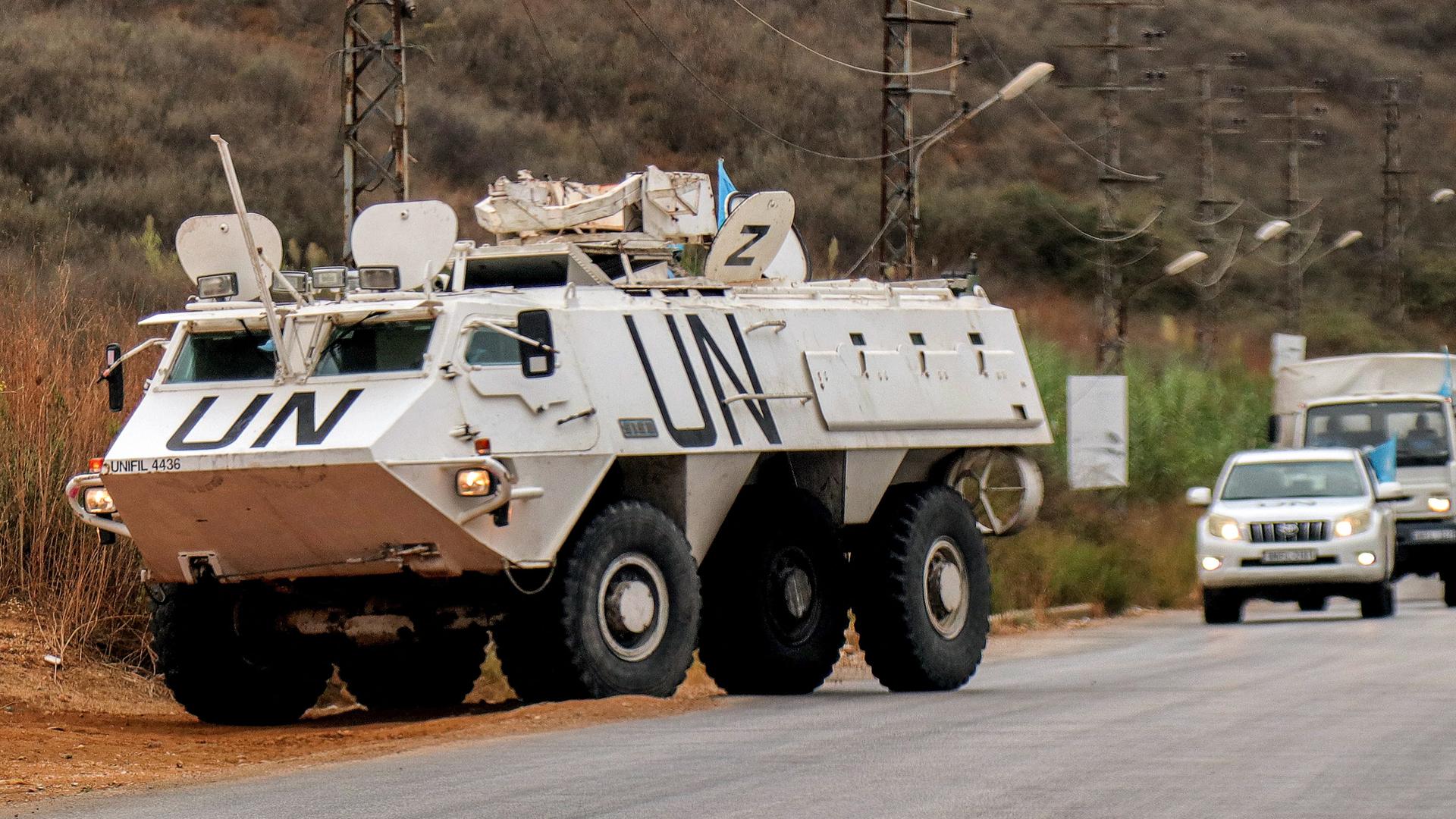 Ein gepanzerter UNIFIL-Transporter im Südlibanon