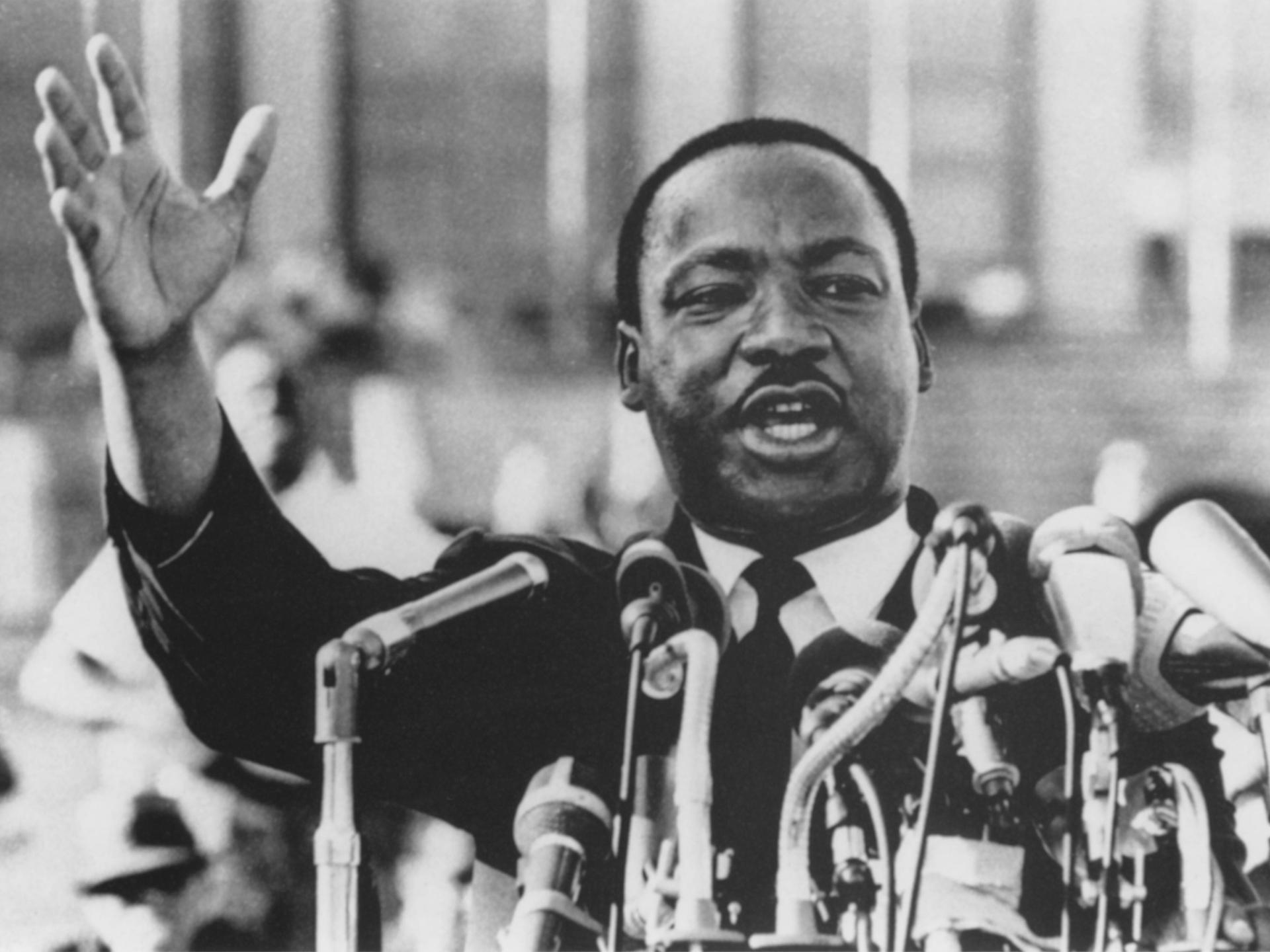 Der Bürgerrechtler Martin Luther King während einer Rede etwa 1960 Der Bürgerrechtler Martin Luther King während einer Rede etwa 1960