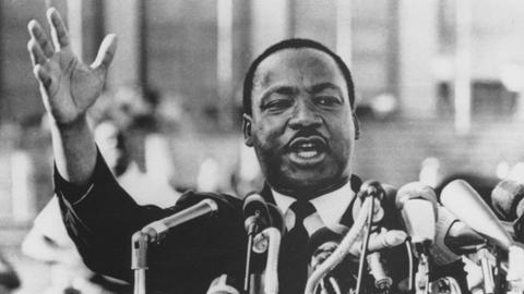 Der Bürgerrechtler Martin Luther King während einer Rede etwa 1960 Der Bürgerrechtler Martin Luther King während einer Rede etwa 1960