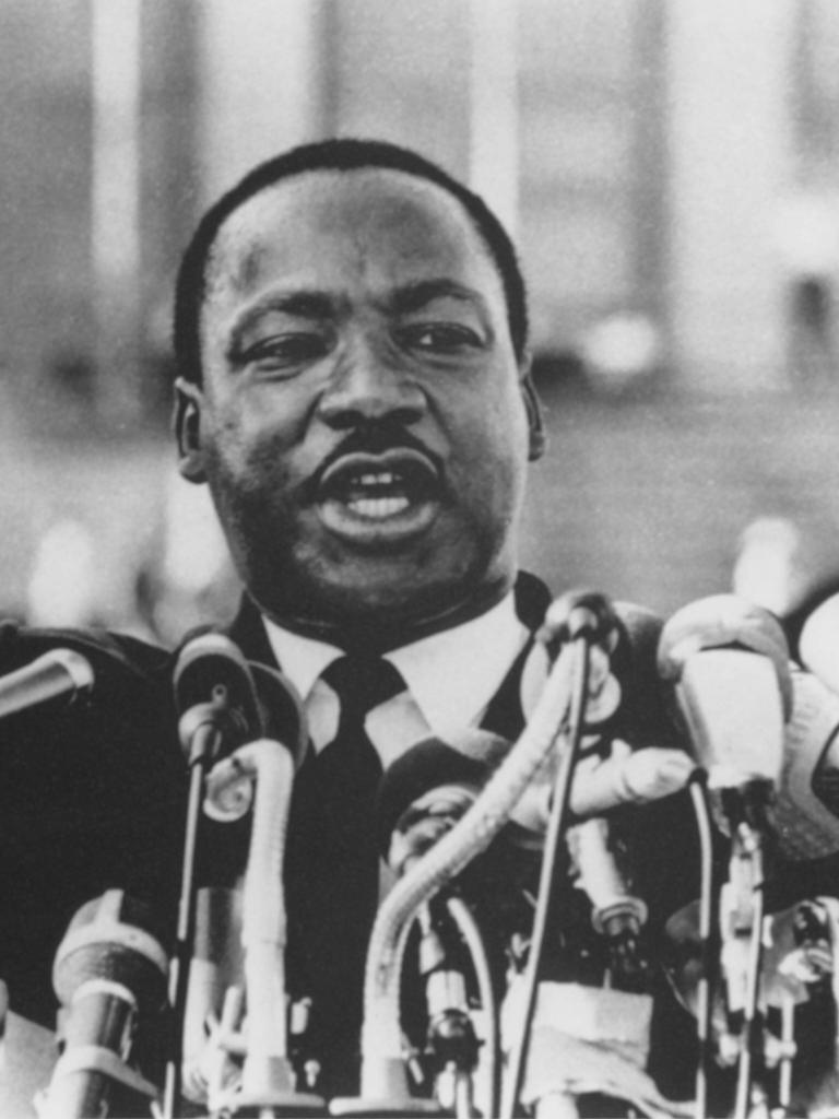 Der Bürgerrechtler Martin Luther King während einer Rede etwa 1960