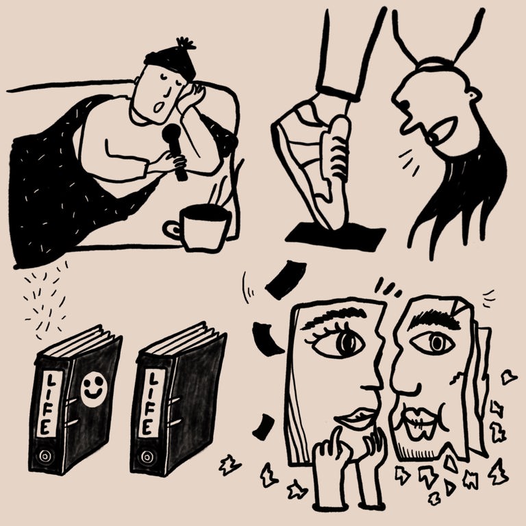 Das Leben ist ein Dauer-Struggle
Wir werden krank, verlassen, gekündigt, gemobbt... Und jetzt?! Was, wenn du mit deinen Problemen nicht alleine wärst?
Raus aus der Ohnmacht, rein in den Konflikt.
Das Private ist politisch, Du bist nicht allein!
Echte Konflikte, in real time gelöst:
Und jetzt?! - das neue Format im DLF Doku Serien Feed. Das Leben ist ein Dauer-Struggle
Wir werden krank, verlassen, gekündigt, gemobbt... Und jetzt?! Was, wenn du mit deinen Problemen nicht alleine wärst?
Raus aus der Ohnmacht, rein in den Konflikt.
Das Private ist politisch, Du bist nicht allein!
Echte Konflikte, in real time gelöst:
Und jetzt?! - das neue Format im DLF Doku Serien Feed.