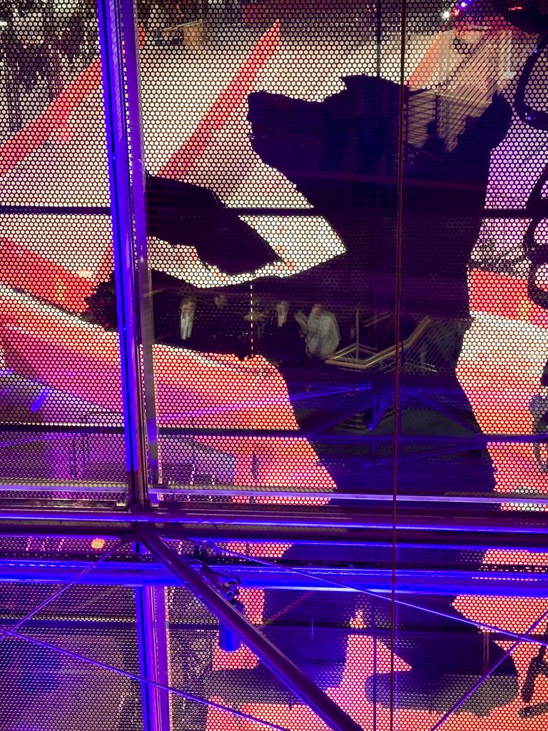 In einem großen Fenster ist das Logo der Berlinale: ein Berliner Bär. Es ist der Blick in ein Kino des Festivals.