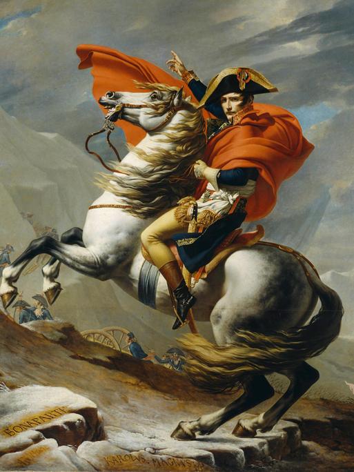 Das berühmte Gemälde von Napoleon Bonaparte von Jacques Louis David, Öl auf Leinwand