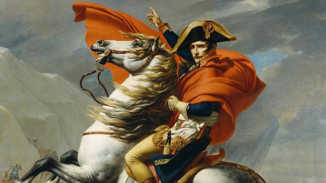 Das berühmte Gemälde von Napoleon Bonaparte von Jacques Louis David, Öl auf Leinwand