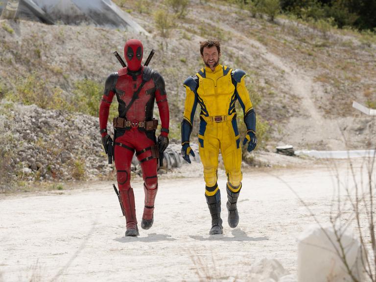 Die Schauspieler Ryan Reynolds und Hugh Jackman in der Comicverfilmung: "Deadpool & Wolverine".