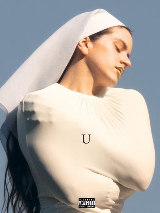 Auf dem Albumcover "Lux" ist Rosalia mit einer weißen Novizinnenhaube zu sehen. Ihre Arme sind unter einem weißen Oberteil verschränkt.