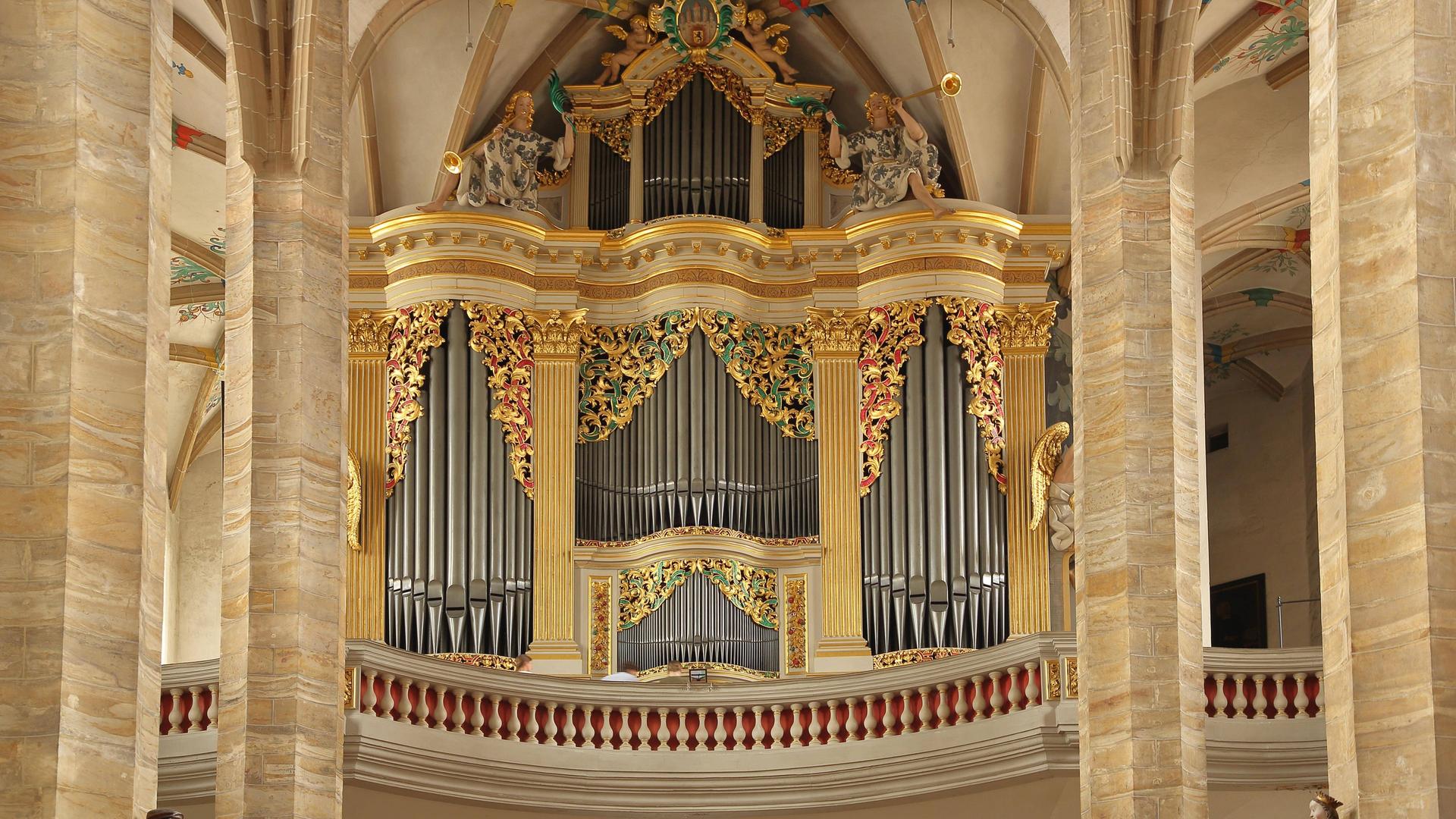 Gottfried Silbermann-Orgel im Dom St. Marien in Freiberg.