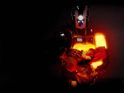 Roboter mit Baby aus dem Film "I am Mother"