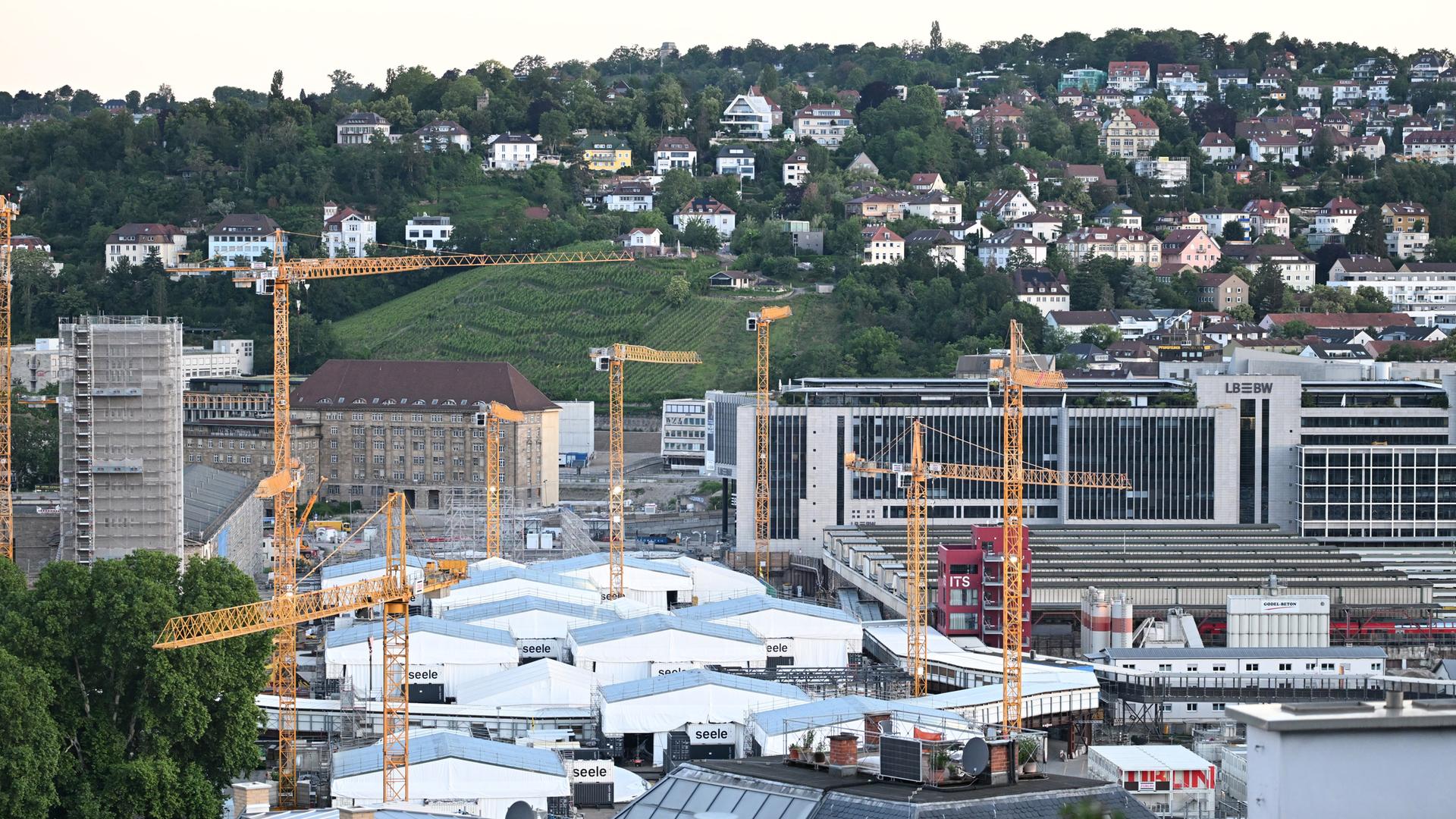 Die Baustelle des milliardenschweren Bahnprojekts Stuttgart 21