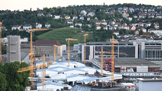 Die Baustelle des milliardenschweren Bahnprojekts Stuttgart 21.