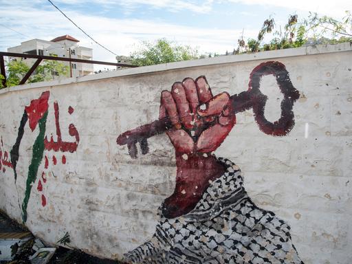 January 13, 2024, Amman, Amman, Jordan: Image of the key from the freedom for Palestine in one street of the refugee Camp of Jenin, West Bank, Palestine. (Credit Image: © Bruno Gallardo/ZUMA Press Wire