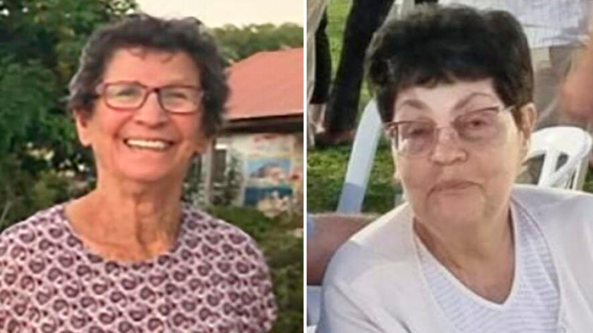 Die Fotos der beiden älteren Damen in Pullovern und mit Brillen sind nebeneinander moniert. Beide lächeln in die Kamera.