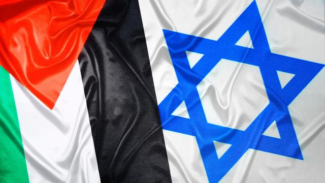 Fahnen von Gaza und Israel, Friedensplan für Nahost