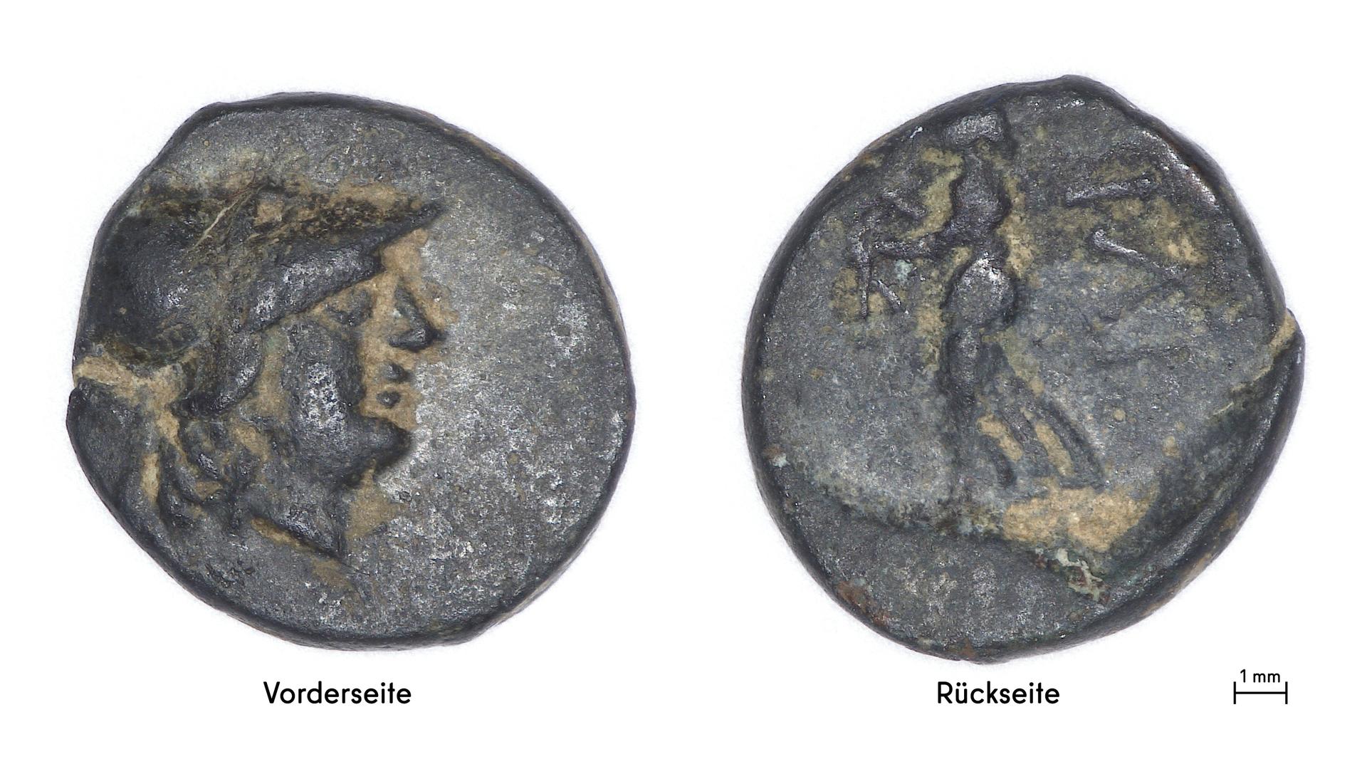 Auf der Abbildung sind Vorder- und Rückseite der Münze zu sehen.