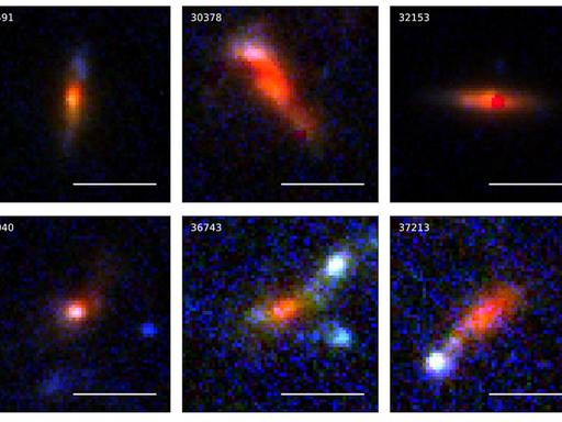 Einige der Galaxien, die als ultra-rote, flache Objekt bezeichnet werden